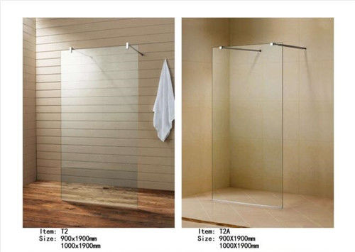 China Einfach installieren Sie Weg in Duschtrennwand, Frameless Glasduschtrennwand mit Stützstange fournisseur