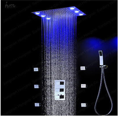China LED-Beleuchtungs-Badezimmer-Duschköpfe und Hähne mit thermostatischen Mischer-Massage-Jets fournisseur